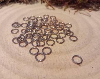 set of 50 stainless steel junction rings 6mm