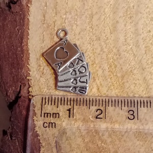 set of 5 silver card game pendants image 5