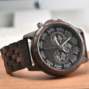 Personalized Wooden Watch, Engraved Wooden Watch, Anniversary Gift for Him, Groomsmen Gift, Wedding Gift for Husband, Boyfriend Gift