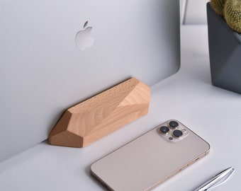 Soporte para computadora portátil de madera, soporte vertical para computadora portátil, soporte para computadora portátil para escritorio, soporte para computadora portátil para cama, soporte para Macbook, decoración de oficina, regalo único para él/ella