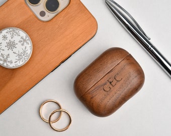 Personalized Wood Airpods Pro Case, Wood Airpod 4 Case, Minimalist AirPods Case, Airpod Holder, AirPod Sticker, Christmas Gifts
