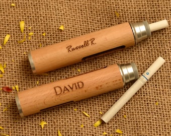 Personalized Wooden Cigarette Holder, Engraved Wood Cigarette Case, Custom Smoking Filter Holder, Unique Gift for Men, Groomsmen Gift