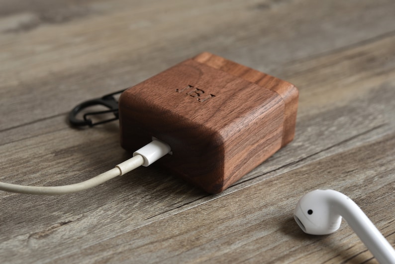 Wood Airpod Case Custom AirPods Case With Metal Hook Etsy