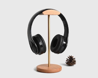 Custom Headphone Stand, Wooden and Metal Headphone Holder, Gaming Headset Stand, Office Décor, Dad Gift, Music Lover, Gifts for Teenagers