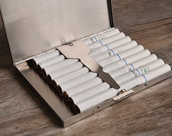 box post oval cigarette Personalized Cigarette Case, Wood Cigarette Box, Metal Cigarette Holder,  Custom Gift, Christmas Gifts, Father Gift, Unique Gift for him/her