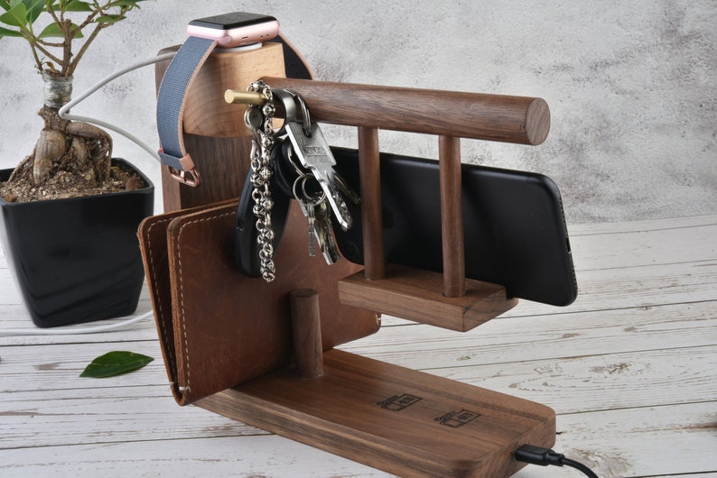 Nightstand Valet Wireless Charging Station Organizer Apple Etsy