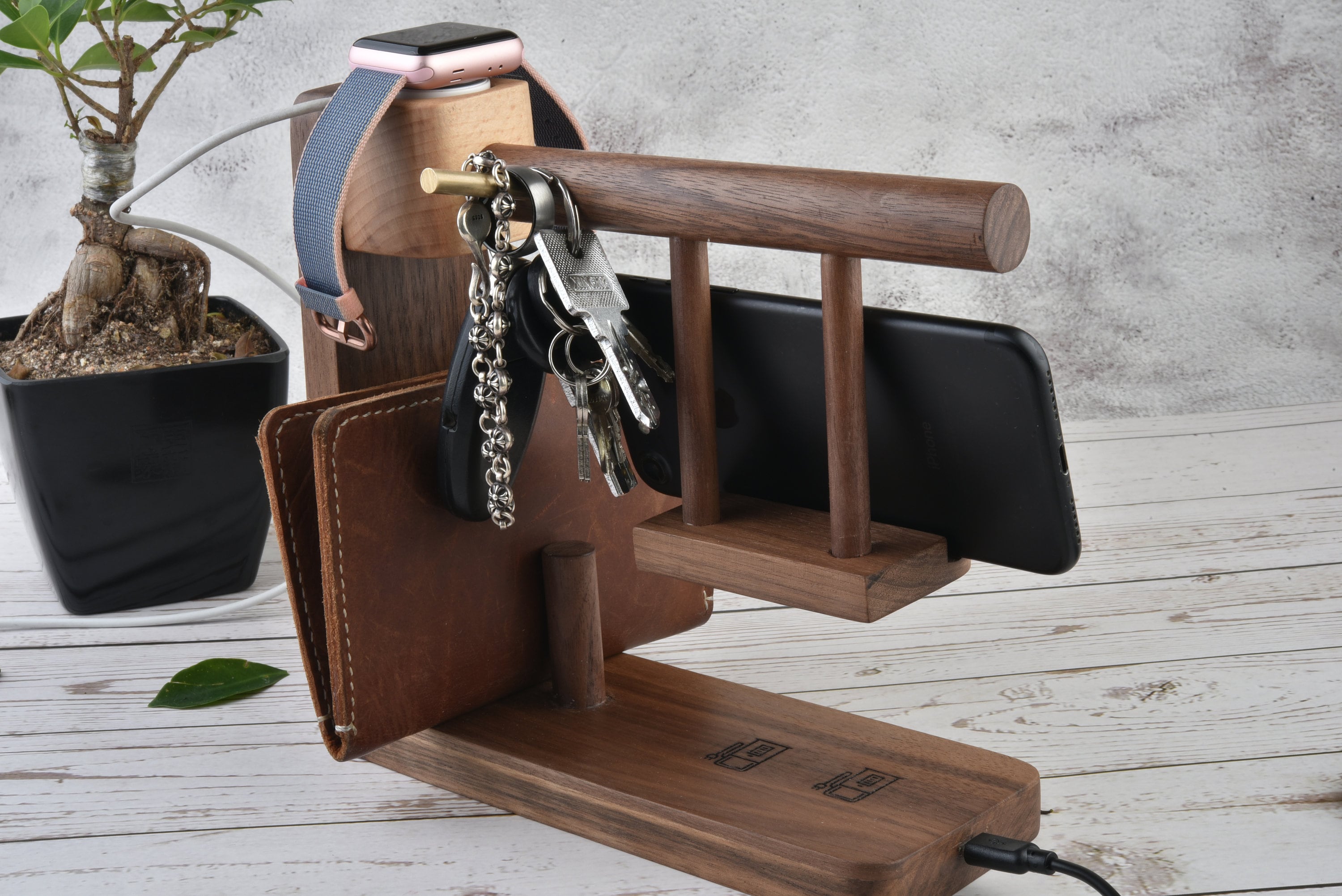 Nightstand Valet Wireless Charging Station Organizer Apple Etsy