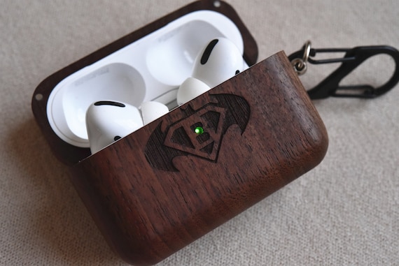 Custom Airpods Pro Case, Wood Airpod Case With Metal Hook Keychain, Apple Airpods Pro Case, Airpod Holder, AirPod Sticker, Christmas Gifts