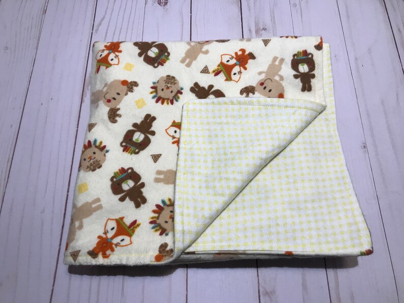 Reversible baby blanket,flannel, Animals & Friends baby blanket, multi colored baby boy blanket, baby girl blanket, neutral image 7