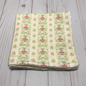 Lovey blanket, flower blanket, flannel blanket, minky blanket, small blanket for girl, security blanket