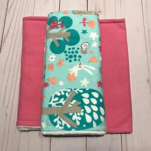 Burp cloth set of 3, foxes & flowers burp cloths, baby gift, baby shower, newborn burp cloth, burp cloths, bibs and burping
