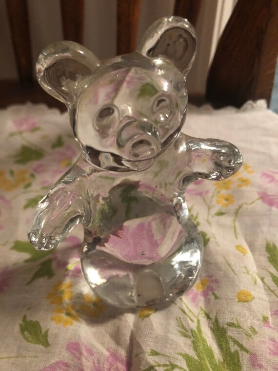 Glass Art Tiny Glass Teddy Bear Glass Sculptures & Figurines