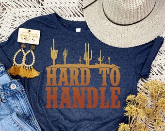 Women's HARD TO HANDLE Tee T-Shirt Retro Antique Graphic Tee Plus Size 3X 4X 3XL 4XL 5XL Available