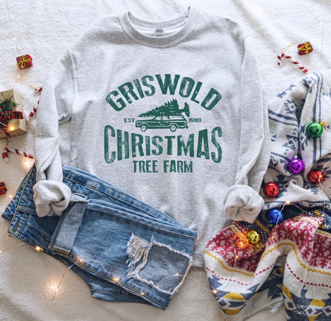 Unibly Maglietta Uomo Natale 'Griswolds Tree Farm', 100% Cotone, Taglio Regolare, Stampata In Germania, Idea Regalo Festiva - 3
