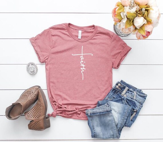 Women's FAITH Inspirational Faith Religious Christian Tee T-Shirt Graphic Tee Plus Size Tee t-shirts avail S-4XL 3X 3XL 4X 4XL