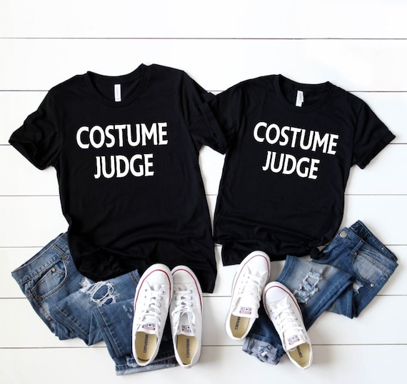 Unisex COSTUME JUDGE His OR Hers Couple Besties Halloween Funny Humor Halloween Party Office Party Teacher Trick or Treat Graphic Tee S-5XL