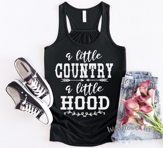 Women's A Little COUNTRY A Little HOOD Summer Rodeo Concert Country Music Festival Tank