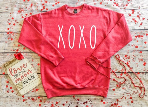 Women's XOXO Love Sweatshirt Cozy Comfy Inspired VALENTINE'S DAY Sweatshirt Fleece Country Chic Winter Plus Sizes Avail up to 3XL