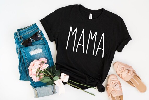 Women's MAMA MOM Tee gift T-Shirt Graphic Tee Plus Size 3X 4X 3XL 4XL 5X 5XL Avail