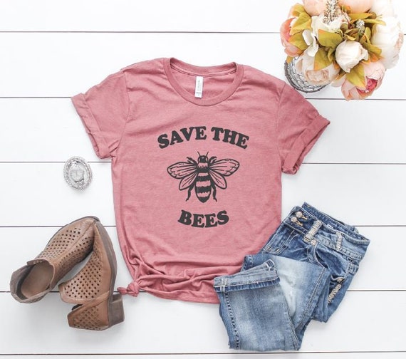 Save The Bees Shirt - Environmental Tees & Nature Tshirt Save The Bees Shirt - Environmental Tees & Nature Tshirt
