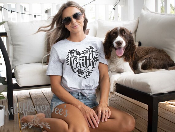 Women's FAITH Inspirational Faith Religious Christian Tee T-Shirt Graphic Tee Plus Size Avail 3X 3XL 4X 4XL 5XL