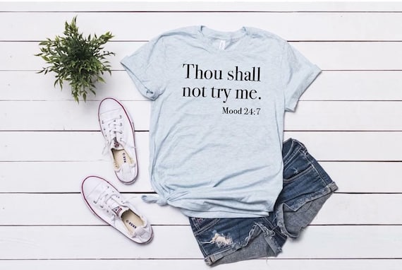 Women's THOUGH SHALL NOT Try Me Tee Humor Inspirational Faith Religon Christian T-Shirt Graphic Tee Plus Size