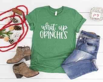 Women's WHAT UP GRINCHES Limited Time Cute Funny Winter Holiday Christmas Tee T-Shirt Graphic Tee Plus Size 3XL 4XL Avail