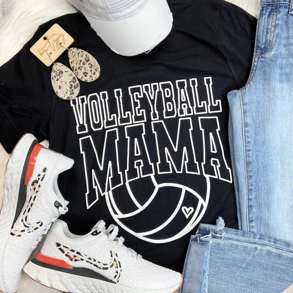 Women's VOLLEYBALL MAMA 3D/PUFF Tee T-Shirt Graphic Tee Plus Size Avail 3XL 3X 4XL 4X 5X 5XL