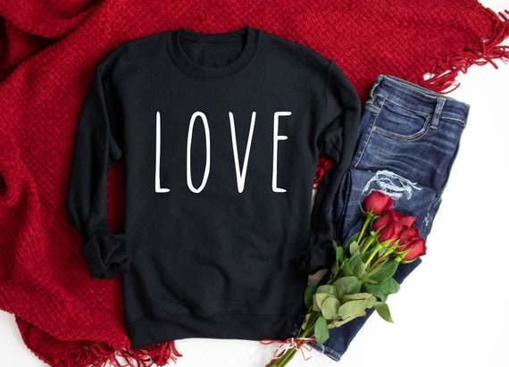 Women's LOVE Sweatshirt Cozy Comfy VALENTINE'S DAY Sweatshirt Fleece Country Chic Winter Plus Sizes Avail up to 3XL
