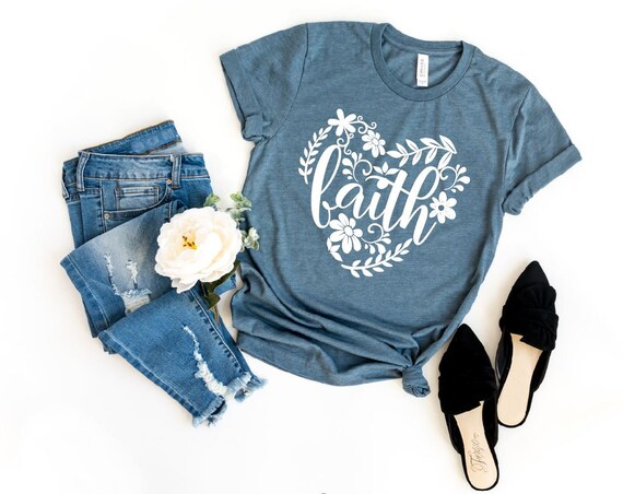 Women's FAITH Inspirational Faith Religious Christian Tee T-Shirt Graphic Tee Plus Size Avail 3X 3XL 4X 4XL