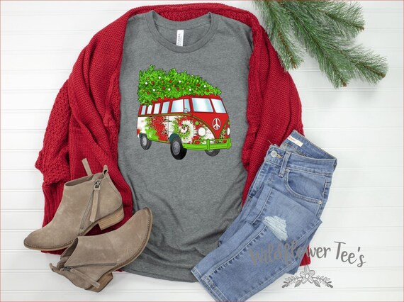 Women's HIPPIE CHRISTMAS... Limited Cute Holiday Christmas Tee T-Shirt Graphic Tee Plus Size Avail in 3XL 4XL 5XL