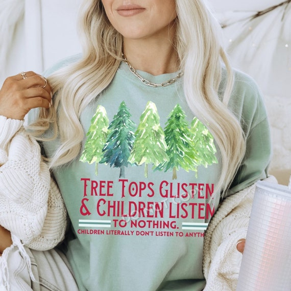 Women's Funny TREE TOPS GLISTEN Children Christmas Cozy Comfy Christmas Fleece Trendy Boho Chic Winter Plus Size Avail up to 3XL 4XL 5XL