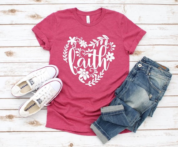 Women's FAITH Inspirational Faith Religious Christian Tee T-Shirt Graphic Tee Plus Size Avail 3X 3XL 4X 4XL