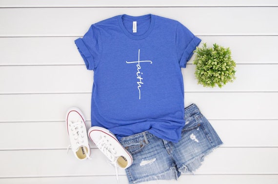 Women's FAITH Inspirational Faith Religious Christian Tee T-Shirt Graphic Tee Plus Size Avail 3X 3XL 4X 4XL