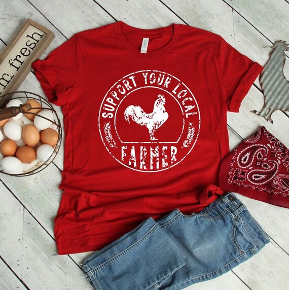 Women's Support Your LOCAL EGG FARMER Tee T-Shirt Farm Country Graphic Tee Plus Size Tee t-shirts avail S-4XL 3X 3XL 4X 4XL 5X 5XL