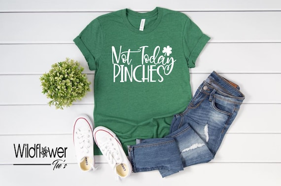 Women's NOT TODAY PINCHES Limited Time Cute Funny Holiday St Patrick's Day Saint Patty's Day Tee T-Shirt Graphic Tee Plus Size 3XL 4XL Avail