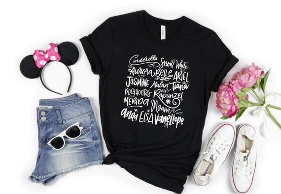 Women's PRINCESS SIGNATURES Tee T-Shirt Graphic Tee Plus Size Available in 3X 3XL 4X 4XL 5X 5XL
