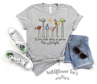 Maglietta Donna Vintage 'Every Little Thing Is Gonna Be Alright', Musica Country, Hippie, Relax