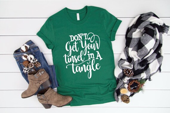Women's Don't Get Your TINSEL IN A TANGLE Limited Time Cute Funny Winter Holiday Christmas Tee T-Shirt Graphic Tee Plus Size 3X 3XL 4X 4XL