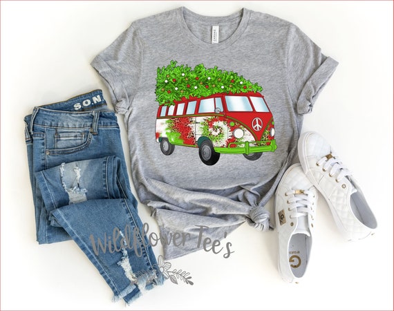 Women's HIPPIE CHRISTMAS Limited Cute Holiday Christmas Tee T-Shirt Graphic Tee Plus Size Avail in 3XL 4XL 5XL