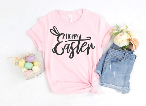 Women's HOPPY EASTER Limited Time Cute Holiday EASTER Spring Tee T-Shirt Graphic Tee Plus Size Avail in 3X 3XL 4X 4XL