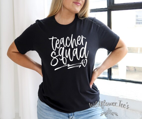 Women's TEACHER SQUAD Limited Time Cute Graphic Teacher gift Matching Group Tee T-Shirt Plus Sizes 3X 4X 5X Avail