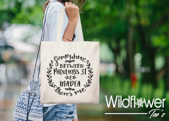 Tote Bag MADEA Tote Bag, Religious, Christian, Faith, Bible Study, Jesus, Mom Life, Funny, Gift Bag