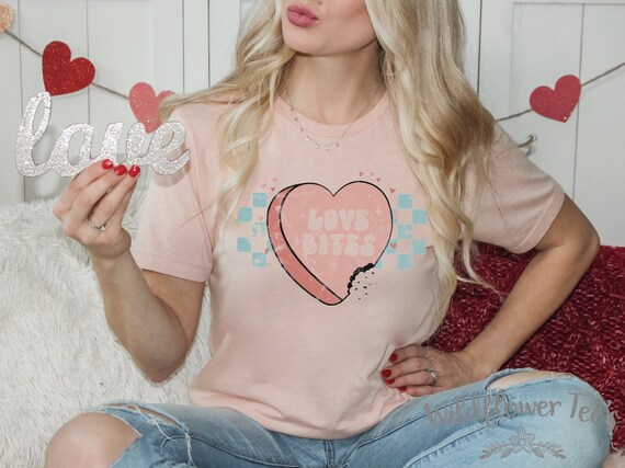 Women's Valentine's Day LOVE BITES Limited Time Cute Holiday Graphic Tee T-shirt Plus Size Avail in 3X 3XL 4X 4XL