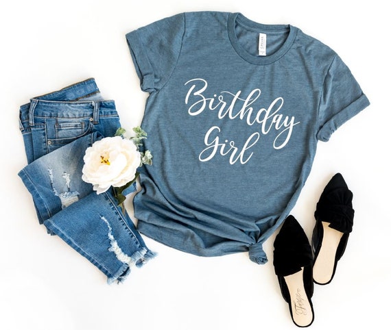 Women's Cute BIRTHDAY GIRL Tee T-Shirt Graphic Tee Plus Size 3X 4X Avail