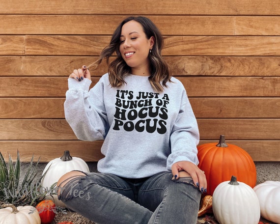 Women's Cute Cozy Comfy HOCUS POCUS HALLOWEEN Sweatshirt Fleece Trendy Boho Chic plus sizes avail up to 4XL 5XL