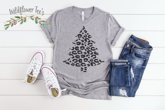 Women's LEOPARD TREE Limited Time Cute Funny Winter Holiday Christmas Tee T-Shirt Graphic Tee  Plus Size 3XL 4XL 5XL