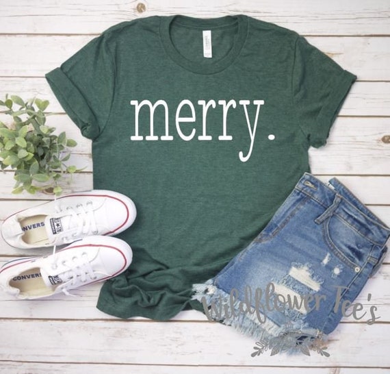Women's merry. Typewriter text Limited Time Cute Funny Winter Holiday Christmas Tee T-Shirt Graphic Tee  Plus Sizes avail 3XL 4XL