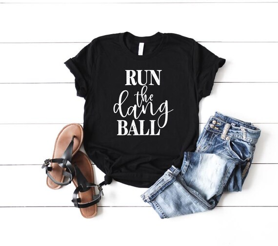 Women's RUN The DANG BALL Football Tee T-Shirt Graphic Tee Plus Size