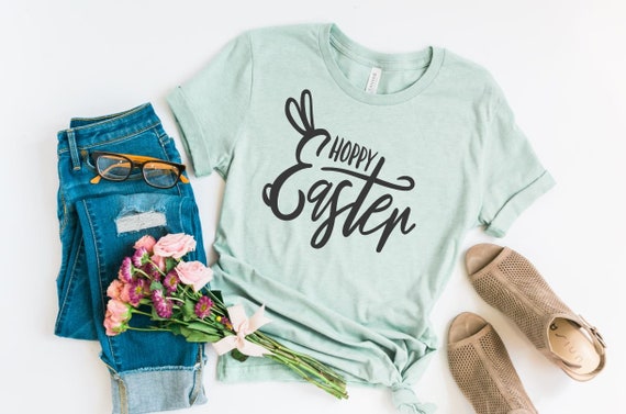Women's HOPPY EASTER Limited Time Cute Holiday EASTER Spring Tee T-Shirt Graphic Tee Plus Size Avail in 3X 3XL 4X 4XL